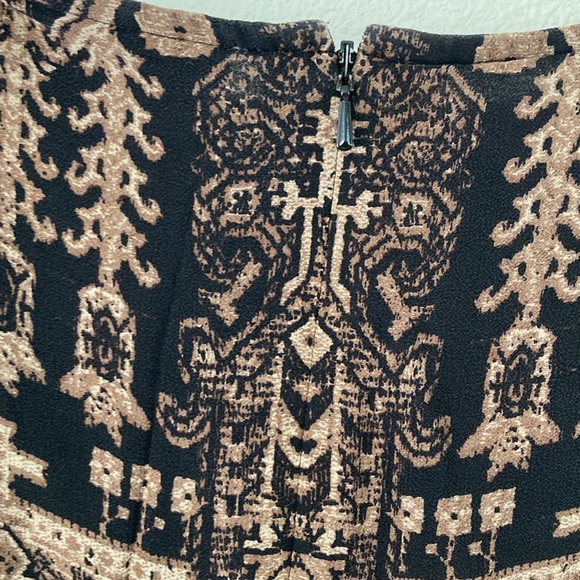 VINTAGE | Emanuel by Emanual Ungaro 100% Silk brown & black mosaic midi skirt - Picture 6 of 15